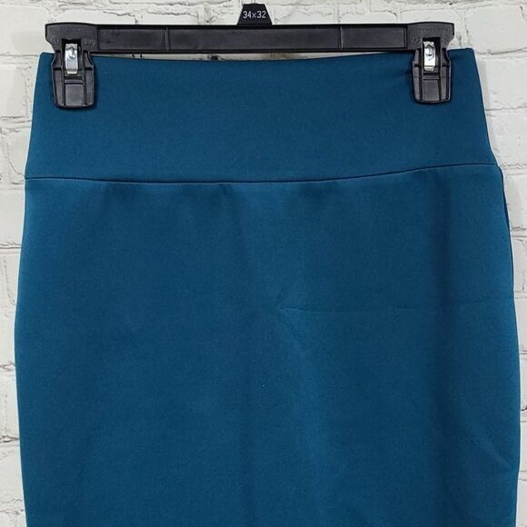 Macy's INC Women's Teal Straight Pull-on Scuba Stretchy Fitted Pencil Skirt Midi - Picture 2 of 8